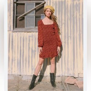 New! Lost + Wander party at dusk floral long sleeve dress 15762